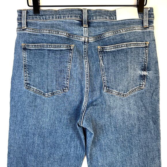 Pistola Jeans Womens 31 Blue Bootcut Flare Stretch Mid Rise Denim Raw Hem - Picture 4 of 16